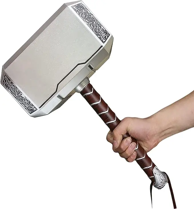 Superhero Thor Foam Weapon Hammer Metal Shield Movie Model with Belt Hammer Halloween Cosplay Props Costume Adult Child Gift