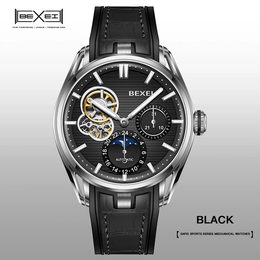 BEXEI 9226 Displays for Hour Date of month mechanical 316L Case Automatic Movement Roman Numerals Man watch K1 Crystal