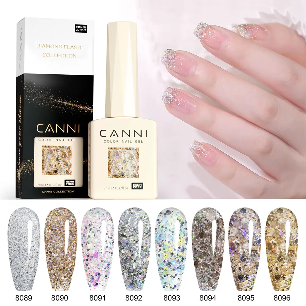 CANNI Cat Eye Gel Nail Polish and Glitter Gel 9ml HEMA TPO FREE High Gloss Quality Soak Off UV Gel Art Manicure Salon DIY Home