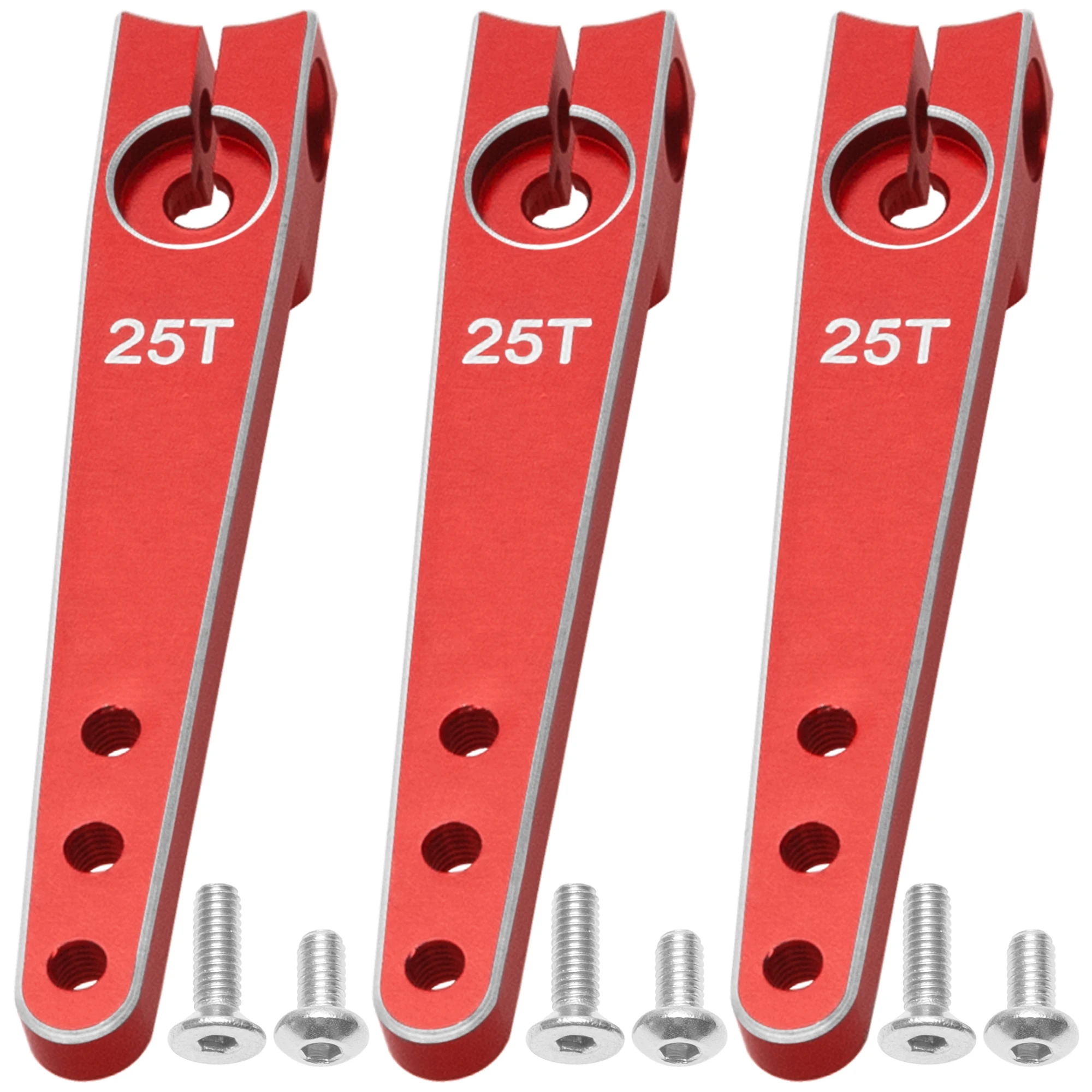3Pack 25T Servo Braccio Corno Bracci Sterzo In Alluminio per Futaba Hitec Savox Servomotori di Potenza Misura RC Crawler Auto Aereo Aereo Barca