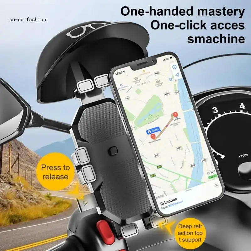 Bike Cellphone Bracket with Sunvisors, Adjustable Grip for 4.7-7.4inch Devices 517B