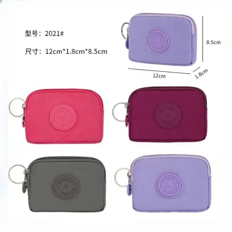 Solid Coloe Canvas Coin Bags Purse Money ID Credit Card Keys Organizer Bags Purple Yellow Black Small Waterproof Square Pouch