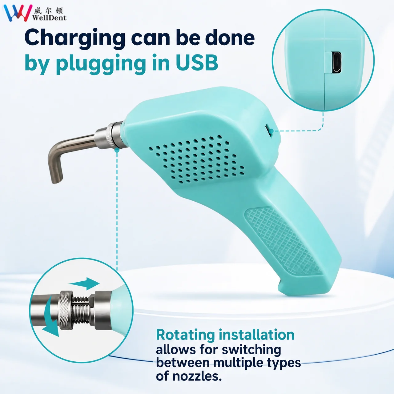 Dental Tooth Dryer High Pressure Sterilization 134 ℃ Tooth Tooth Surface Dry Heater USB Charged Equipment for Oral Orthodontics
