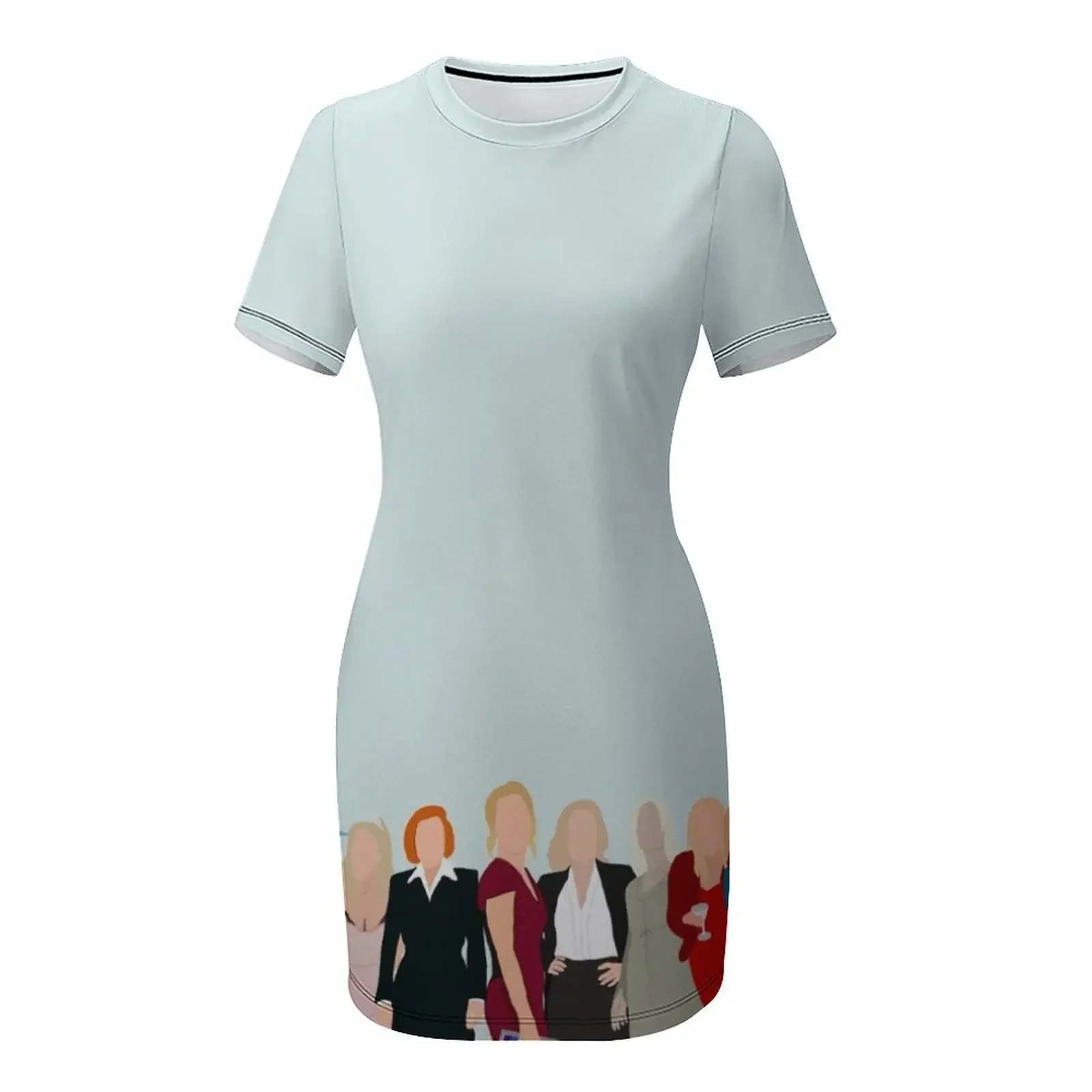 شخصيات جيليان أندرسون فستان بأكمام قصيرة فساتين نسائية فستان فاخر #4