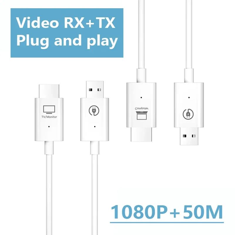 Nadajnik-odbiornik HDMI bezprzewodowy 5G 50M, przedłużacz wideo, adapter USB do wyświetlacza, dongle do TV Stick, monitora, przełącznika, PC