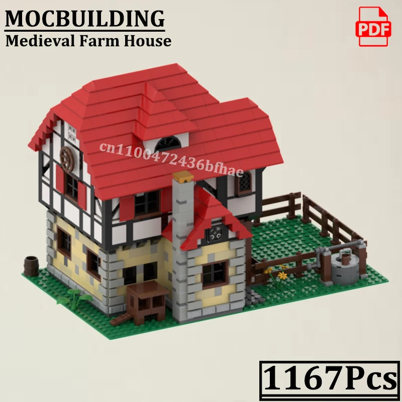 

Medieval Farm House Model MOCBUILDING Creative City Street View Farm Buildings Bricks Construction Bricks Toys Gift