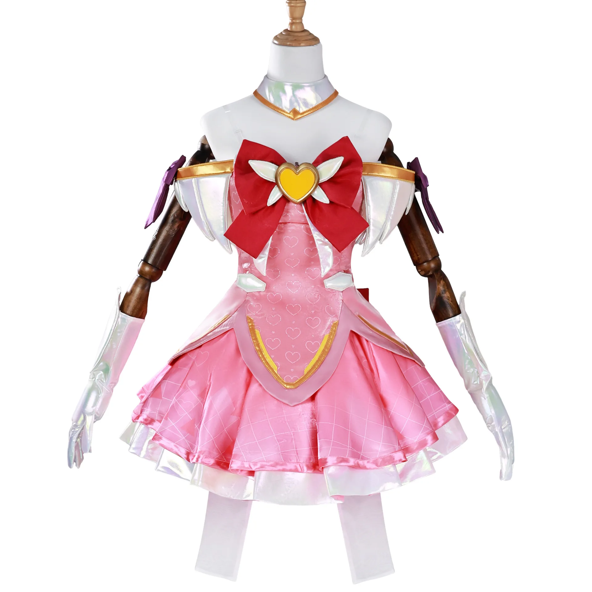Gioco OW Magical Girl Juno Cosplay Pink Lolita Dress Costume Parrucche Donna Travestimento Fantasia Abbigliamento Guanti Papillon Abiti di Halloween