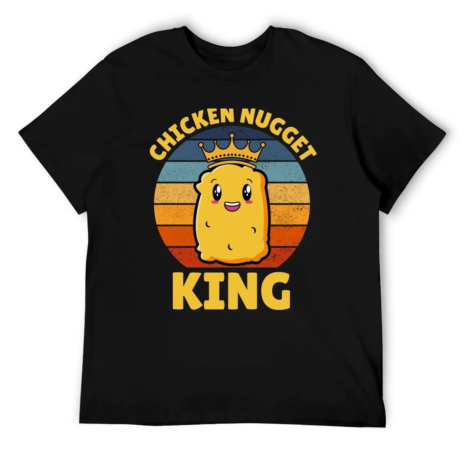 Camiseta divertida de comida rápida de cumpleaños de Chicken Nugget King, camisetas divertidas, Camiseta de algodón para hombre, Camiseta 100% de algodón