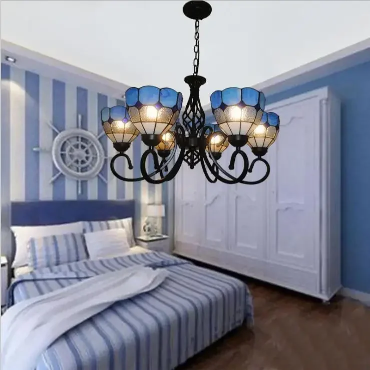 

Mediterranean style creative American Iron simple European restaurant bedroom living room Chandelier