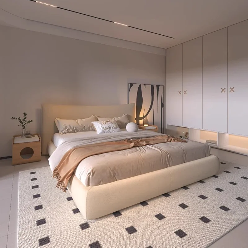 Prinzessin High-End-Einzelbettgestell, europäische moderne Ästhetik, minimalistisches Bett, modisch, schafft Cama De Casal Schlafzimmermöbel