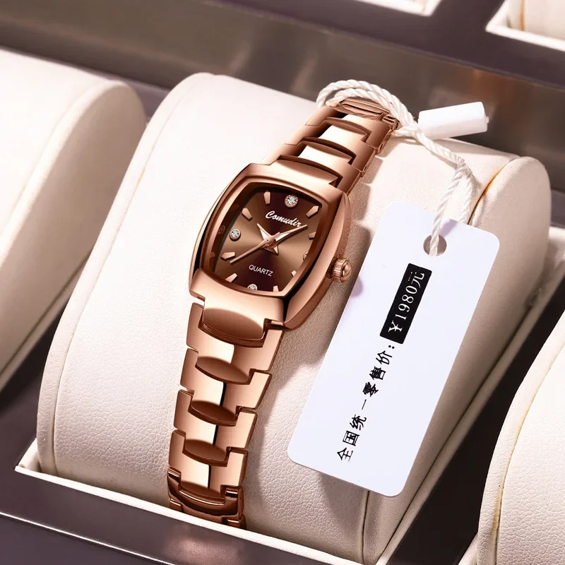 Tungsten Steel Watch for Women, Waterproof and Simple Temperament, Women's Watch with Small Dial Women's Quartz Watch