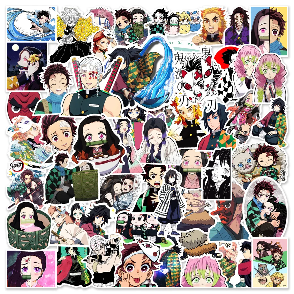 10/30/50pcs Demon Slayer Cartoon Stickers Cool Anime Graffiti Sticker DIY Phone Water Bottle Suitcase Graffiti Manga Decals Pack