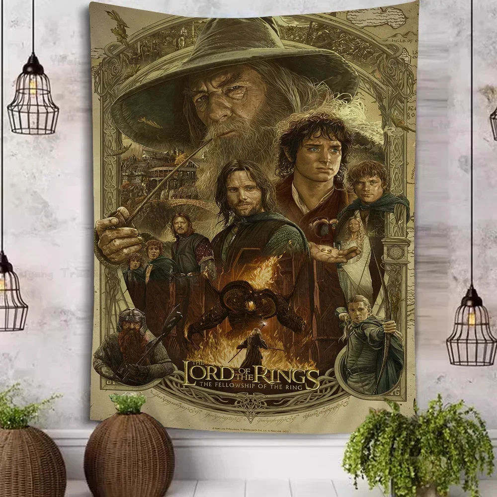Classic Vintage The Lords of the Rings Printed Large Wall Tapestry Hanging Tarot Hippie Wall Rugs Dorm Home Decor