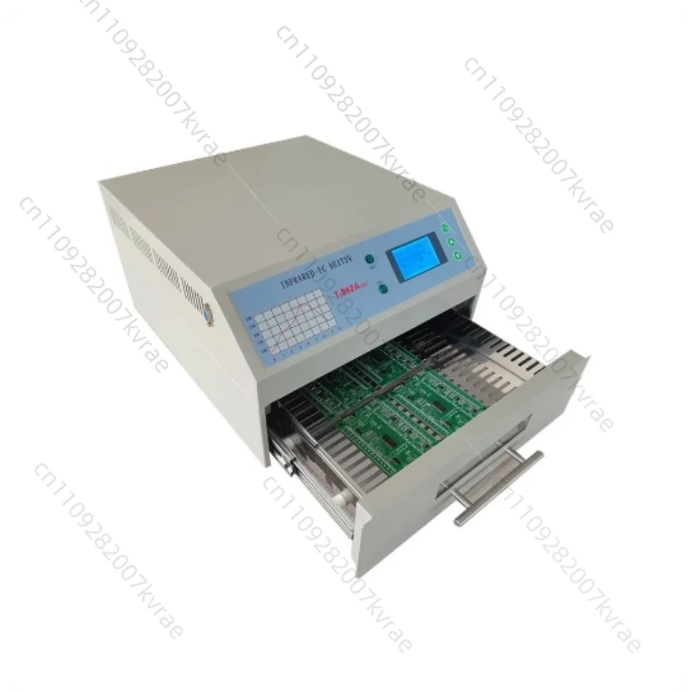 T-962A 1500W 110V/220V Infrared Reflow Soldering Machine with 8 Temperature Curve Options for Welding