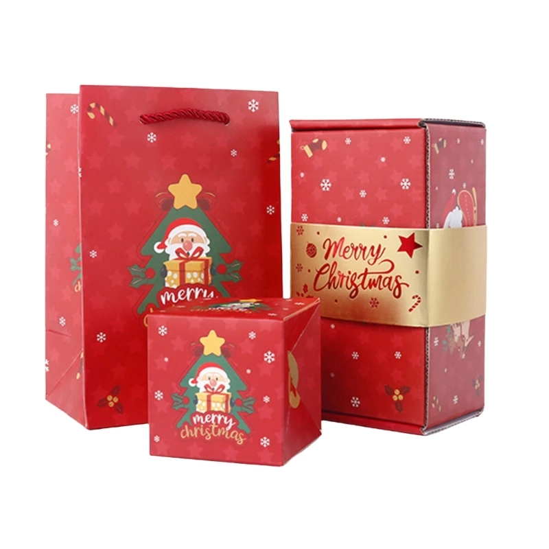 Charm Santa Gifts Box for Kids Presents Paper Materials Holiday Decoration J0MC