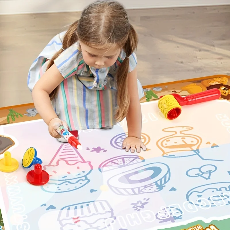 Dinosaurier magische Wasser Gekritzel Matte Kinder Aquarell Mal brett mit wieder verwendbaren Schreibstift frühe Bildung Gekritzel Aktivität Matte Spielzeug