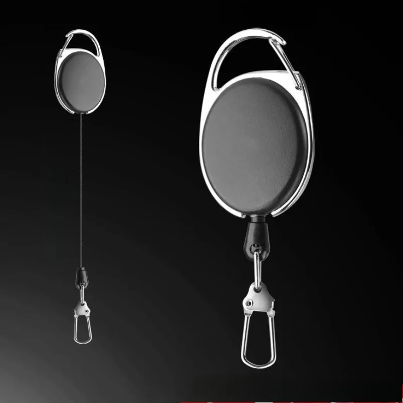 Multifunctional Keychain ID Tag Clip Name Badge Holder Reel for Keys Easy Pull Belt Keyring Cord Badge Reels Recoil Retractable