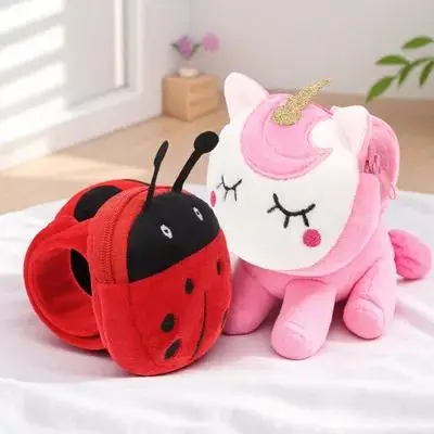 

2 шт. браслеты-кошельки в форме животных, забавный аксессуар с кармашком для мелочей, подарок на день рождения для детей, браслеты-зверушки