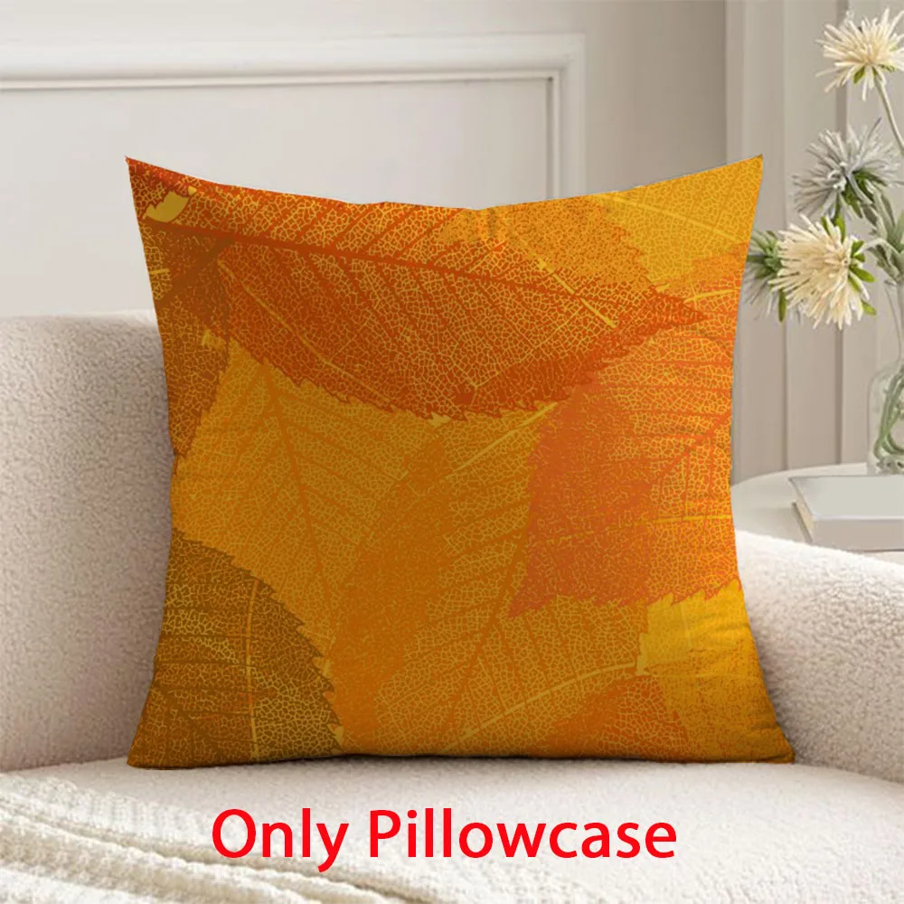 

autumn Pillow cover fall decorative 45x45 cushions cover for Harvest Festival pillow case Leaf pattern decorative cushions