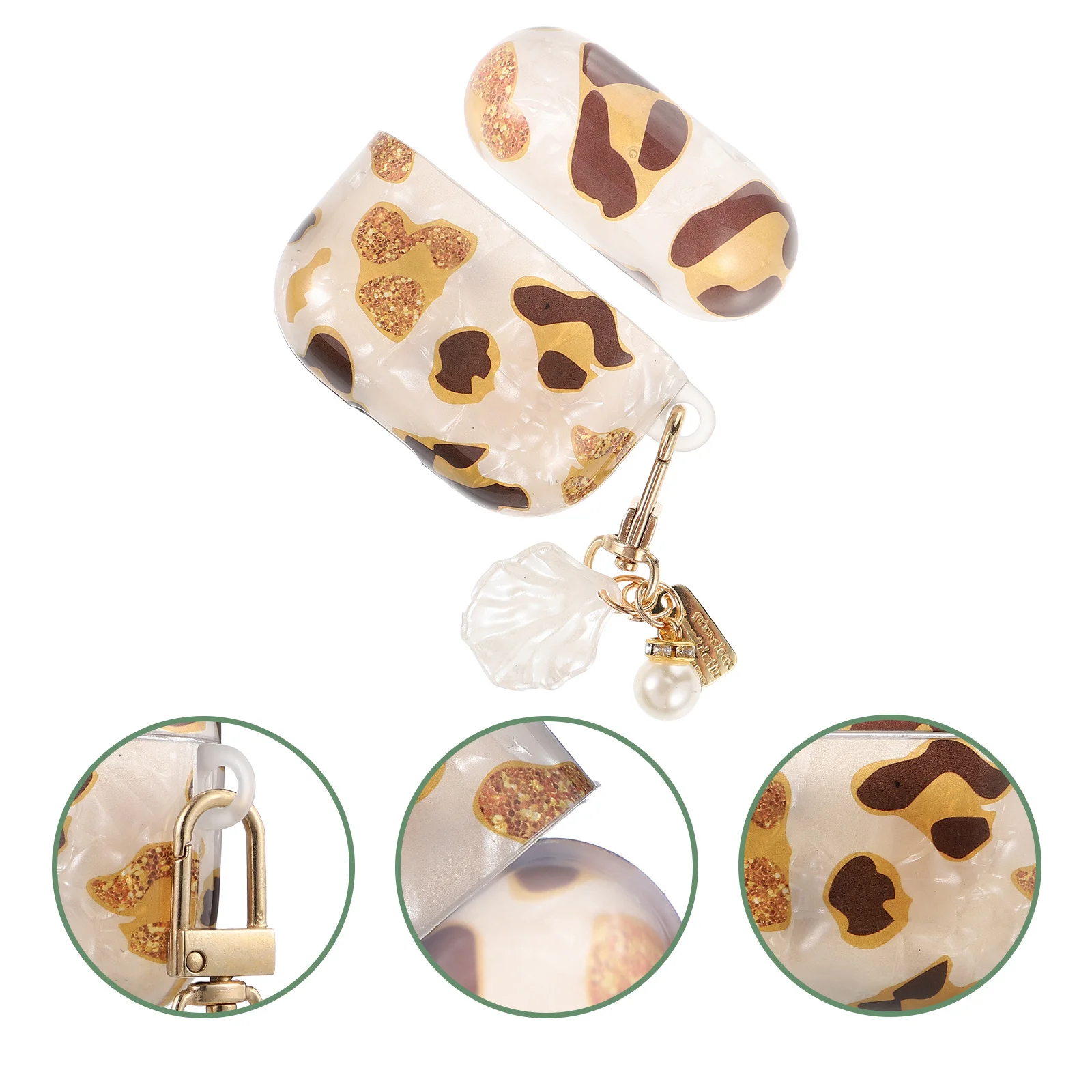 

Leopard Pattern Earphone Cover Durable Scratch Proof Protective Case Compatible Lightweight Portable Earphone