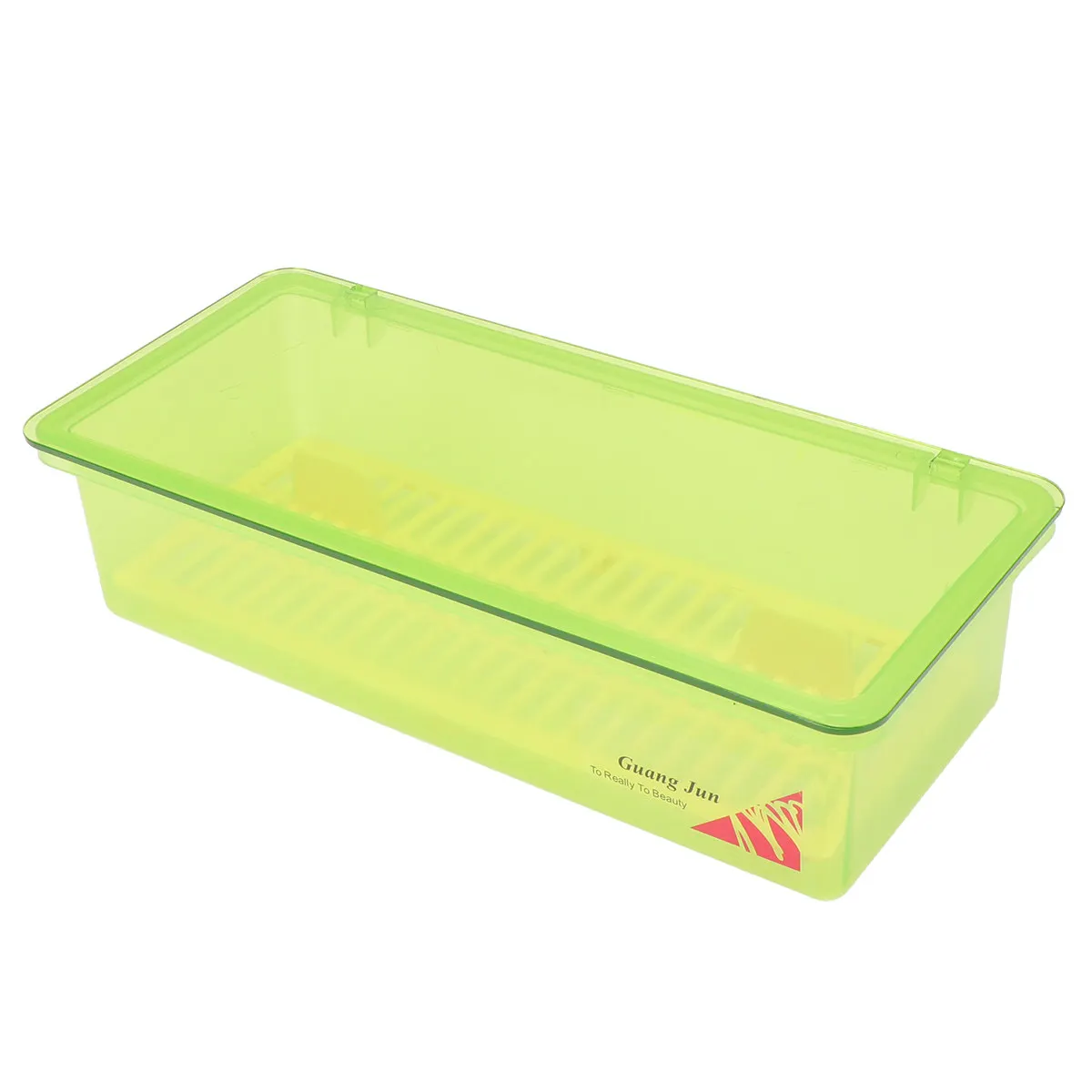 

Chopsticks Drain Storage Box Green Plastic Lid Kitchen Storage Organizer Food Grade Tableware Container Dry Flatware Tray