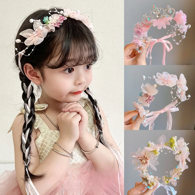 Baby Girls Princess Floral Pearl Hair Headband