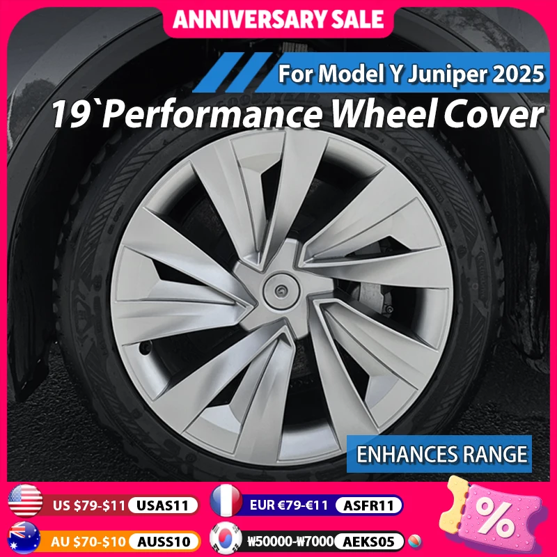 

4PCS Wheel Cover for Tesla Model Y Juniper 19 Inch 2025 Car Replacement Wheel Cover Automobile Hub Cap Full Rim Car Accessories