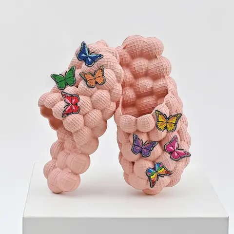 Bubble Slides With Charms Beach Men Women Bubble Sandals 2024 Summer House Shoes Platform Winter Ball Slippers Men Size 35-48