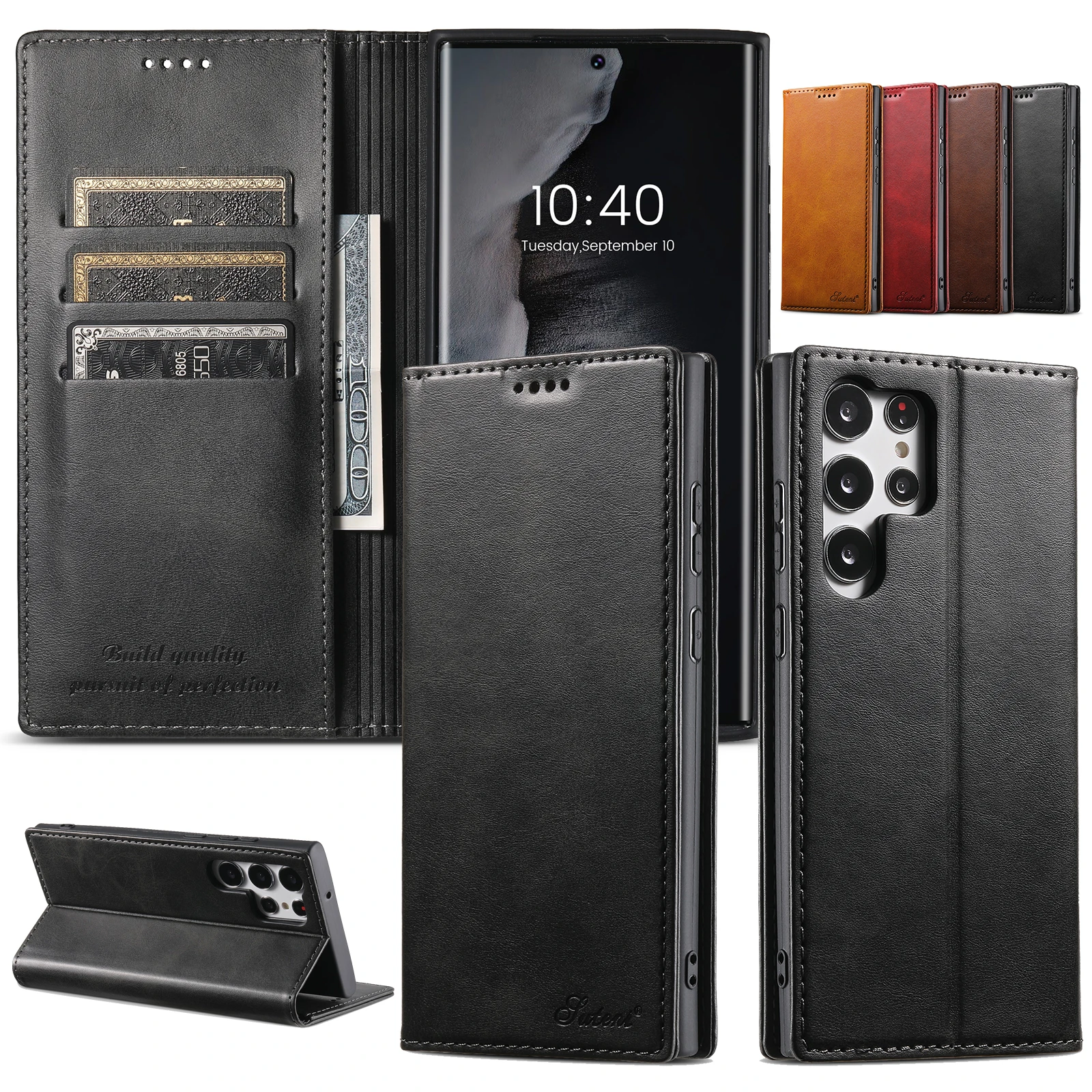 

Magnetic Wallet Cowhide Leather Case For Samsung Galaxy S26 Ultra S25 S24 Plus S23 Note 20 Ultra Stand Flip Mobile Phone Cover