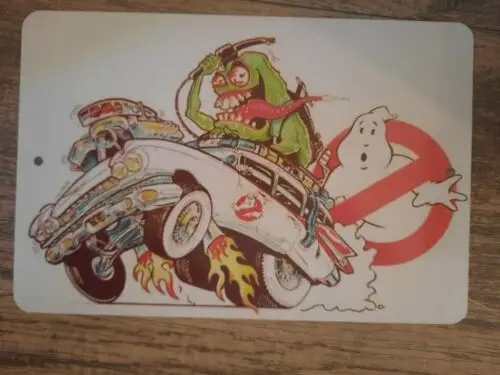 1 pcs,Ghostbusters Flaming Hot Rod Artwork 8x12 Metal Wall Sign