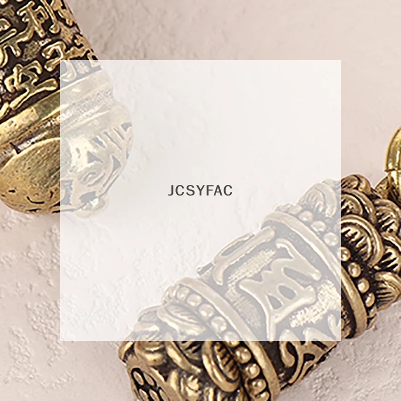 /JCS/1Pc Hollow Brass Bottle Sutra Cylinder Pendant Keychain Handmade Vintage Pill Box Container Bottle