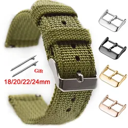 18mm 20mm 22mm 24mm Nylon Canvas Watch Band Woven Soft Belt Universal Bracelet for Seiko Men Women Sport Quick Release Wristband