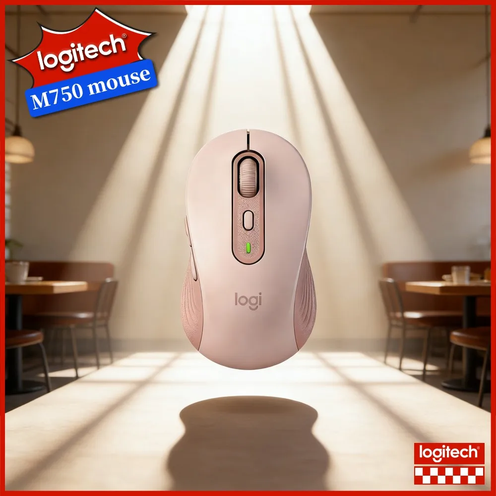 Logitech M750 Signature Mouse - Silent Clicks, Recycled Plastic, 10M Range, Multi-Platform, Comfort Contour Grip Design