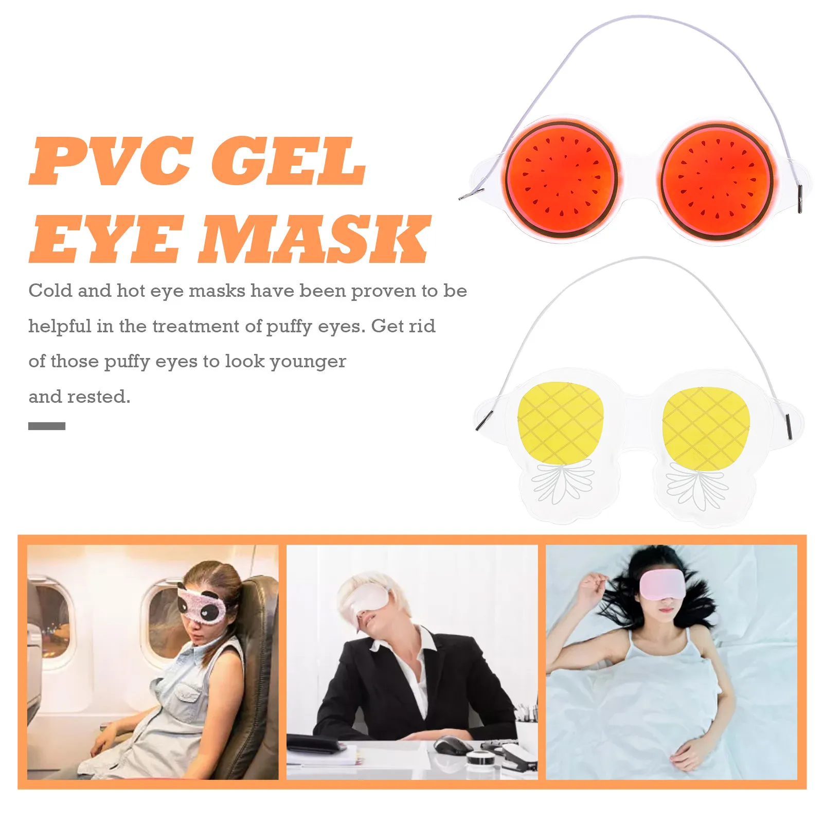 4Pcs Fruit-Shaped Eye Pads Soft Reusable Compress Masks for Under Eye Swelling Dryness Itch Fatigue Brightening Home