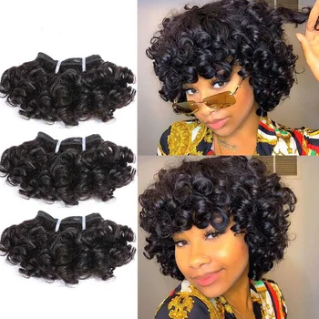 Paquets de cheveux bouclés rebondissants Double tirage indie...