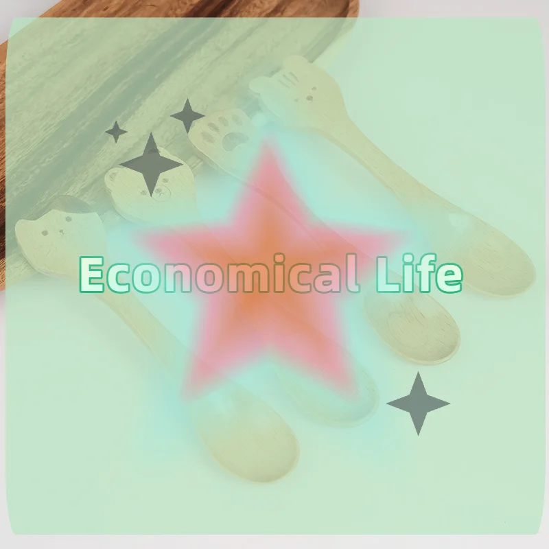 [MOA]Creative Wooden Cartoon Spoon Small Wooden Spoon Honey Spoon Smooth Wooden Teaspoon Coffee Oval Wooden Spoon[MOA]