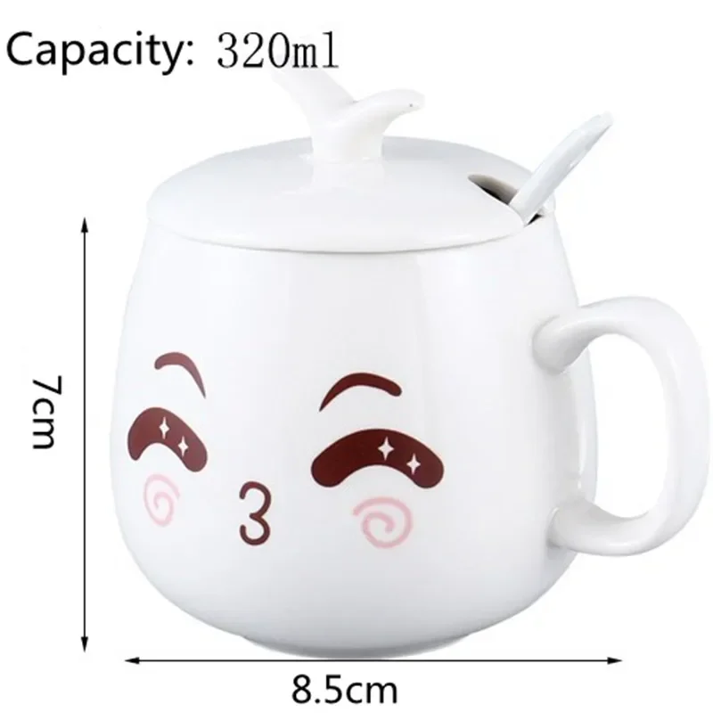 Modern simplicity Creative Ceramic Mugs Cute Cartoon Face Expression Water Container Lover Coffee Mugs Travel cute cup gift