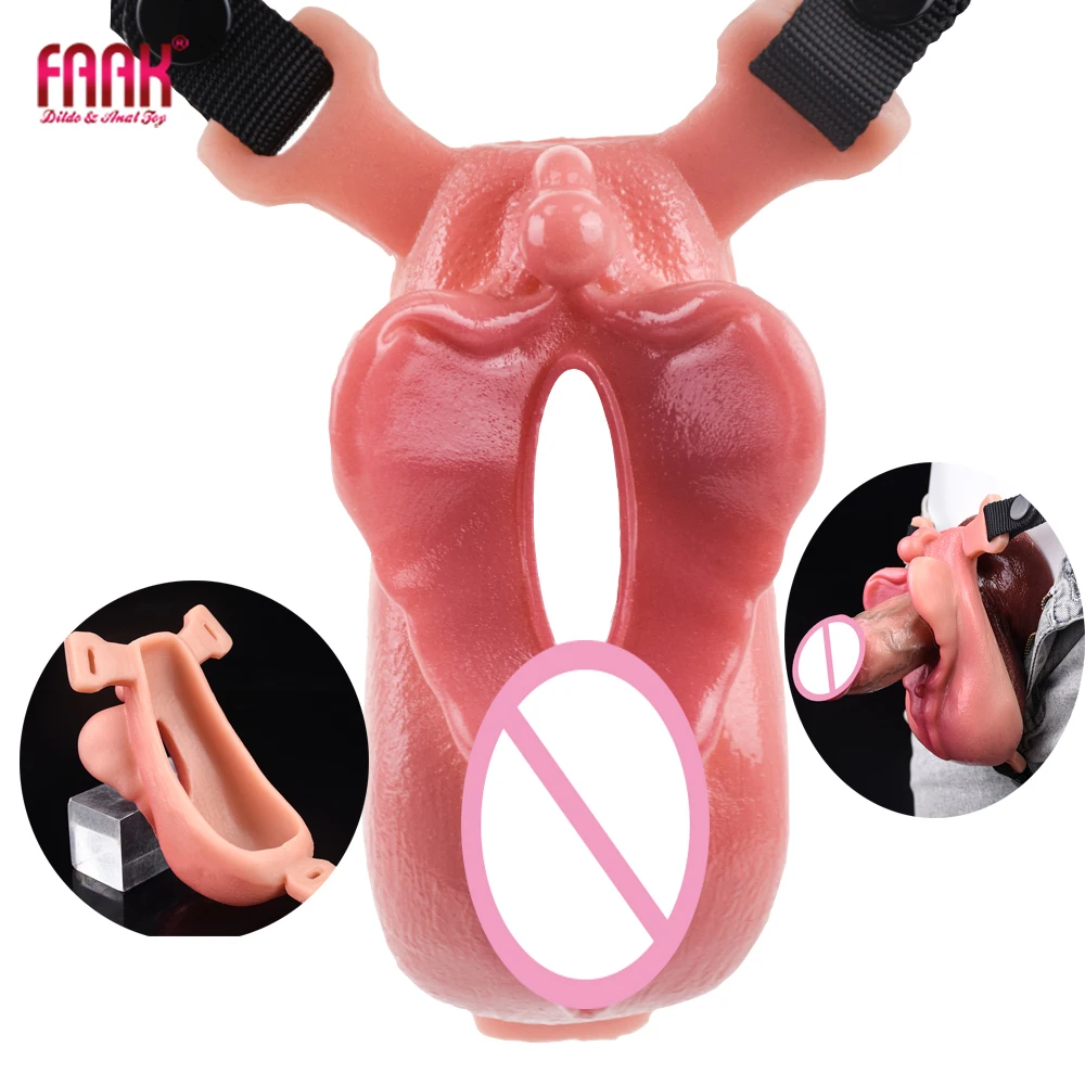 FAAK Strapon Grinders Silicone Realistic Vagina Wearable Sex Toys For Men Masturbator Prostate Massage Foreplay Products