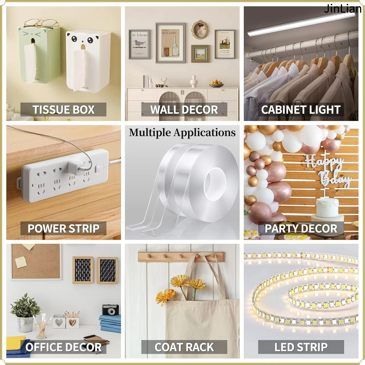 Extra Strong Double-Sided Tape Waterproof Heavy-Duty Transparent Alien Nano Mounting Tape for Wall Picture Hanging Carpet