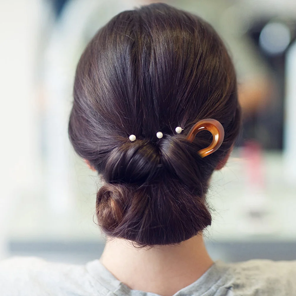 

6pcs U shaped French Hairpin Vintage Accessories for Buns Long Hair Sticks Smooth Retro Style Hair Decorations