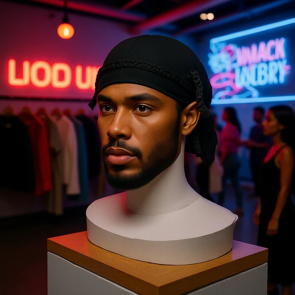 Satin Skullcap Foldable Braided Wave Skullcap Hip Hop Skullcap Braided Round Crown Cap For Music Festivals Street Daily Wear