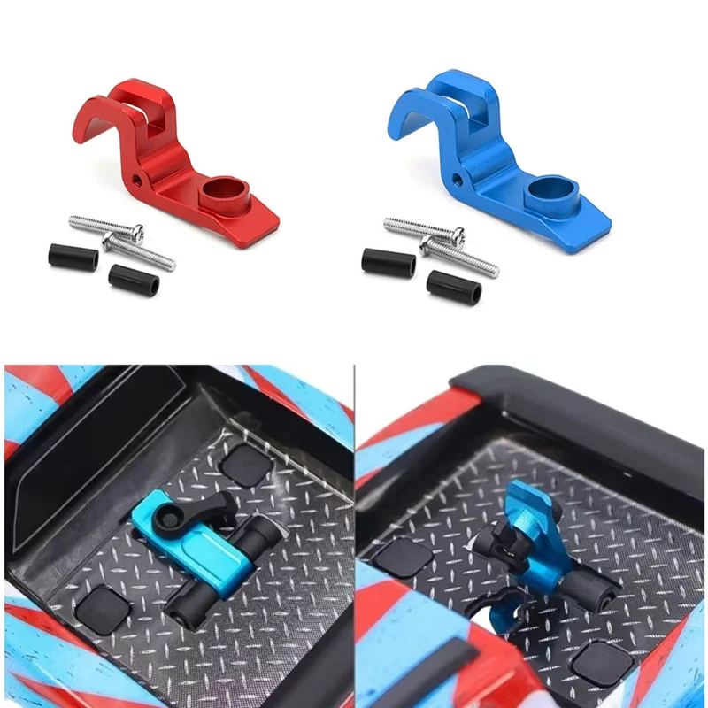 ABMF-RC 자동차 업그레이드 자동차 쉘 버클 자동차 쉘 고정 버클 키트 MJX 1/16 16208 16017 H16H RC 자동차 업그레이드 액세서리 블루