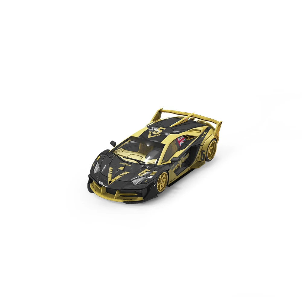 

*Pre-order*Cool Car 1:64 GTEVO V5 Black Gold Painted Simulation Alloy Car Model for Collection&Display&Gift