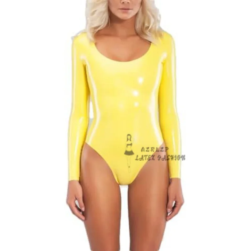 

Sexy Women's Latex Swimsuit Neckline Without Zipper Customization