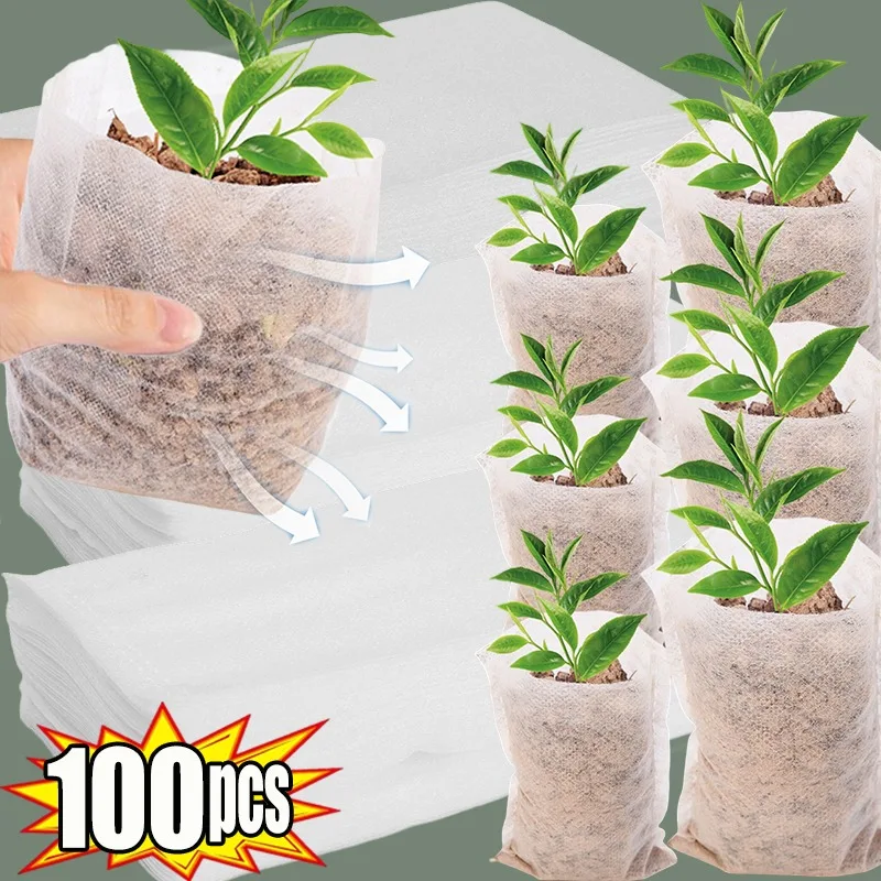 

Non Woven Plant Grow Seedling Bags Breathable Biodegradable Grow Pots for Indoor Outdoor Gardening Greenhouse Nursery Planting