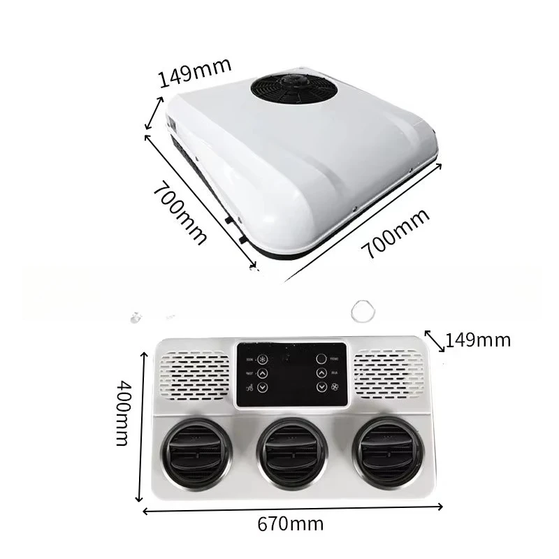 مكيف هواء عالي الجودة 24 فولت يعمل بالبطارية الكهربائية على السطح لوقوف السيارات لشاحنة جرار RV #3