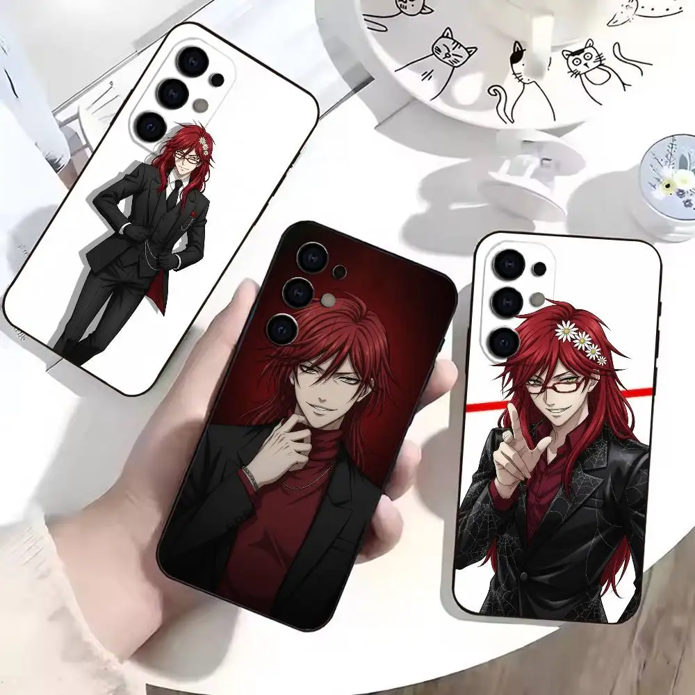 Black Butler Grell Sutcliff  Phone Case For Samsung S25,S24,S21,S22,S23,S30,Ultra,S20,Plus,Fe,Soft Silicone Black Cover