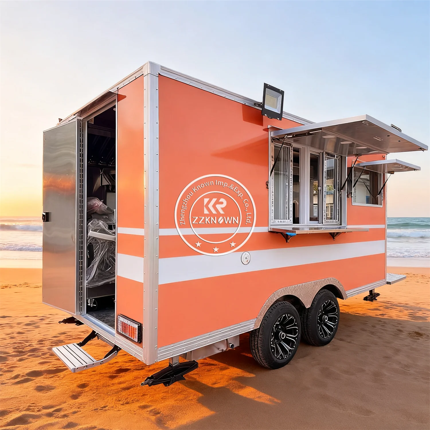 

Commercial Hot Dog Ice Cream Snack Cart Food Truck Coffee BBQ Catering Food Trailer With Full Kitchen Equipment