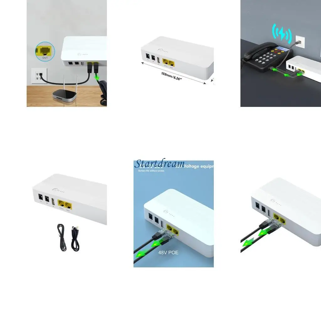 

Power Adapter 8000Mah 29.6wh 48V 5V 9V 12V 5.5x2.5mm POE UPS Power Supply for WiFi Router Speaker Camera K92C