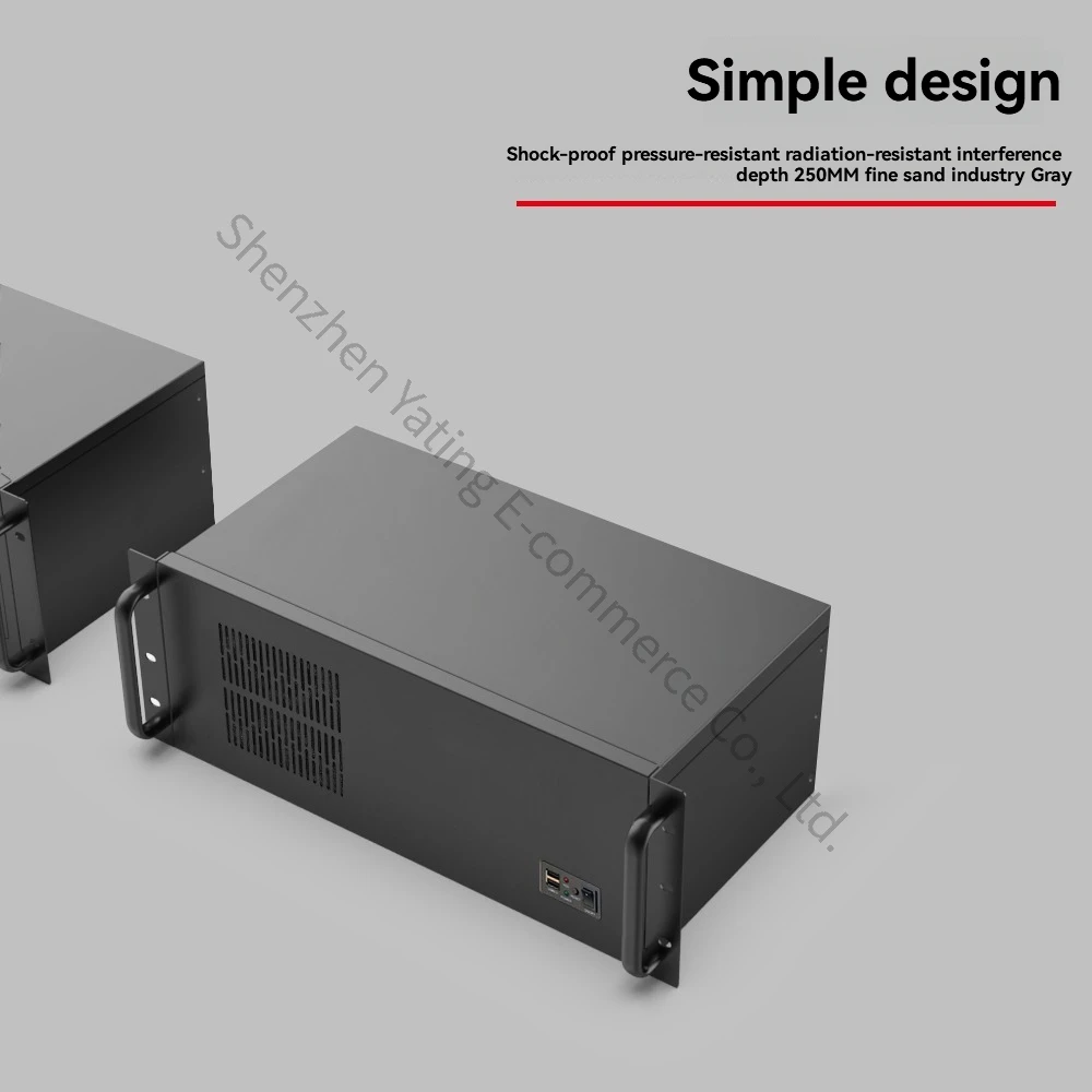 

Server application 4U industrial control chassis 4U250B, 25 cm deep, 0.8 mm thick sheet metal, laser engraving process.